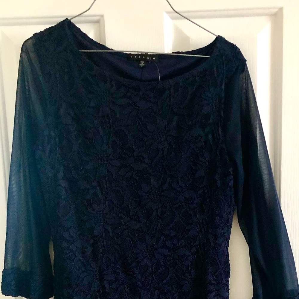 Tirana B navy blue lace dress